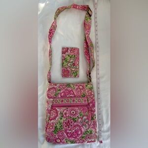Vera Bradley Hipster Petal Pink Crossbody Bag & matching Checkbook Cover